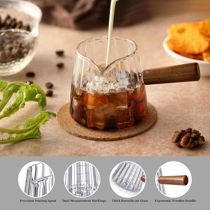 Espresso Cups,  6OZ Espresso Shot Measuring Cup Glass, V-Shaped Mouth, Markings in Both Oz& Ml3