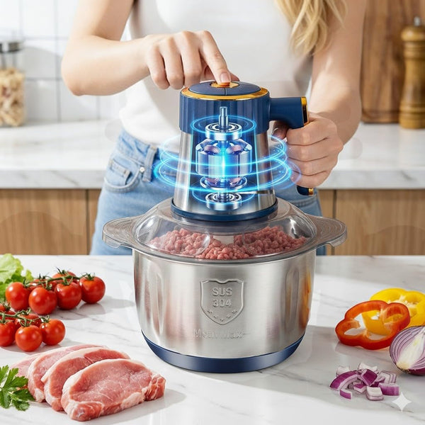 20 Cups Large Capacity Food Processor,5 Speed Electric Meat Grinder Vegetable Chopper,500W Powerful Motor 6 Bi-Level Blade Meat Mincer for Vegetable, Nuts, Onion, Garlic with 304 Stainless Steel Bowl9