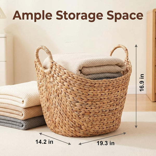 Extra Large Woven Storage Basket, Boat-Shaped3