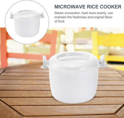 Microwave Rice Cooker Small 1-2L Portable Food Grade Container for Rice Vegetables Soups Noodles Multifunctional Microwaveable Cooker5