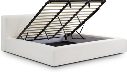 Meena Cream Upcycled Linen Storage King Bed1