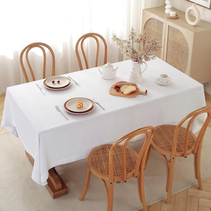 100% Pure French Linen Tablecloth(White, Square-55X55 Inch)2