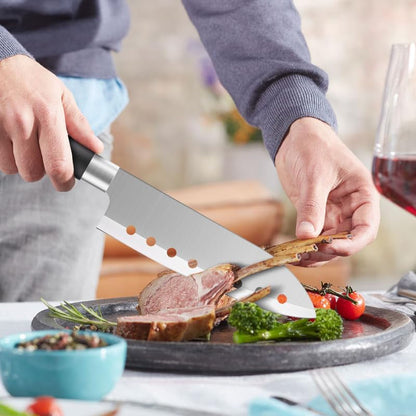 Chef Knife,8.5" Professional Kitchen Knife for Cooking,Made of Stainless Steel,Ultra Sharp for Cutting Food,With Ergonomic Handle,For Home & Restaurant Black6
