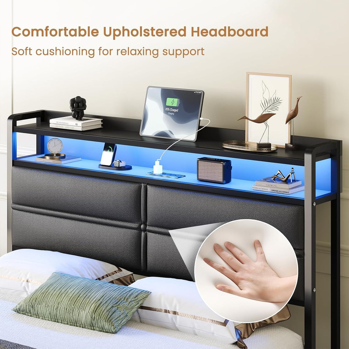 full-size-bed-frame-with-led-lights-and-charging-station-black