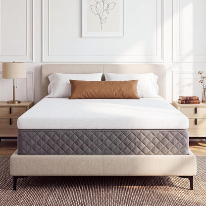 3 Inch Queen Gel Memory Foam Mattress, Cooling Gel Infused Pressure Relief Mattress, Non Slip with Removable Washable Cover, Certipur-Us & Oeko-Tex Certified2