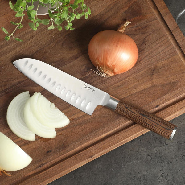 6.5-Inch Santoku Knife – High-Carbon 1.4116 German Steel Kitchen Knife with Dark Pakka Wood Handle, Full-Tang Razor Sharp Blade for Chopping, Slicing, Dicing & Precision Prep5
