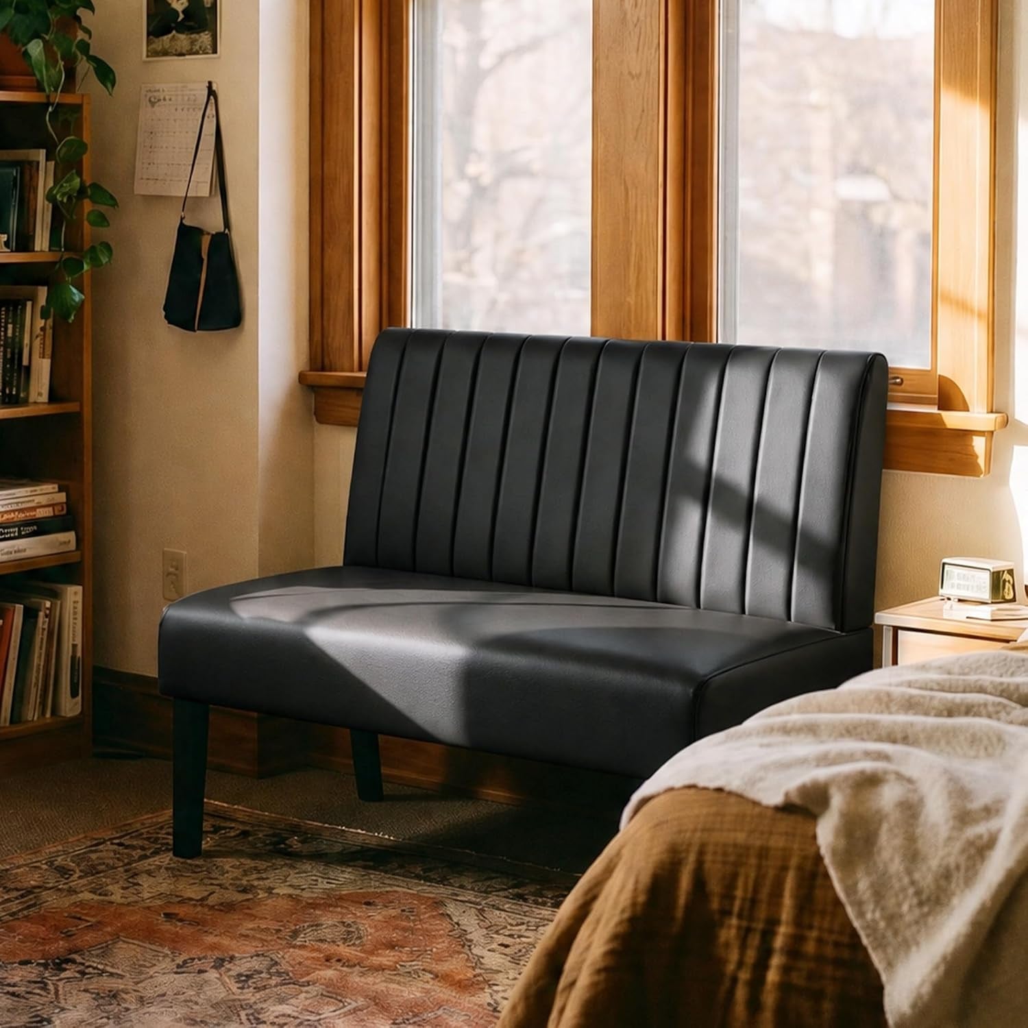 43-leather-armless-loveseat-with-usb-compact-couch-for-living-room