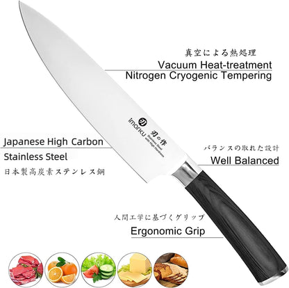 8 Inch Japanese SUS440A Stainless Steel Gyutou Chef Knife, Black3
