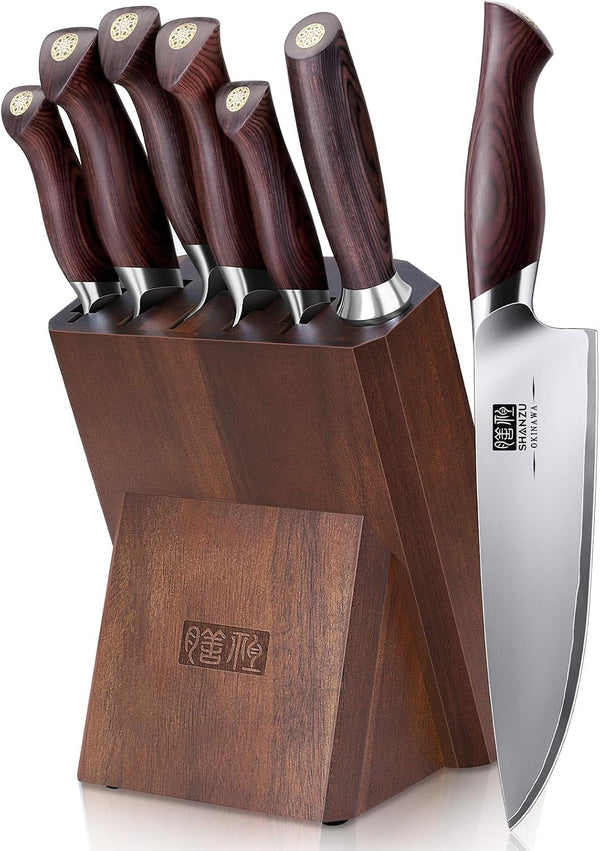7 Pc Japanese Knife Set, High Carbon 10Cr15Mov Stainless Steel1