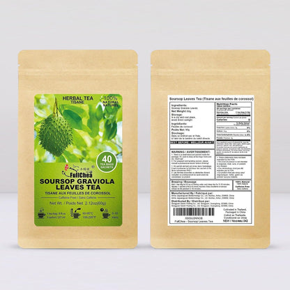 Soursop Leaves Tea Bags, 40 Counts, Hojas De Guanabana, Non-Gmo | Pure Dried Graviola Leaf, Caffeine-Free, Gentle Digestive Comfort, Supports Skin & Sleep , No Additives, Resealable Pouch7