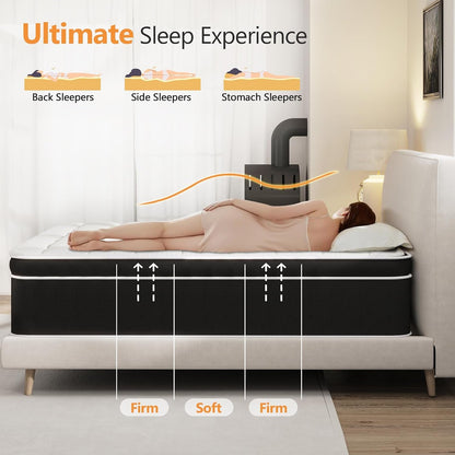 Firm Queen Mattress 14 Inch, Hybrid Mattress Queen Size in a Box, Pressure Relief Gel Memory Foam and Motion Isolation Pocket Springs, Certipur-Us, 365-Night Trial5