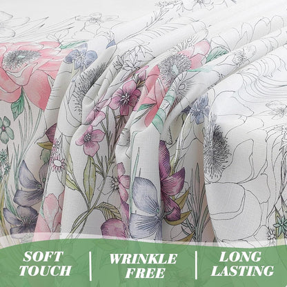 Pastoral Wildflowers Tablecloth Rectangle, Colorful, 52 X 70 Inch5