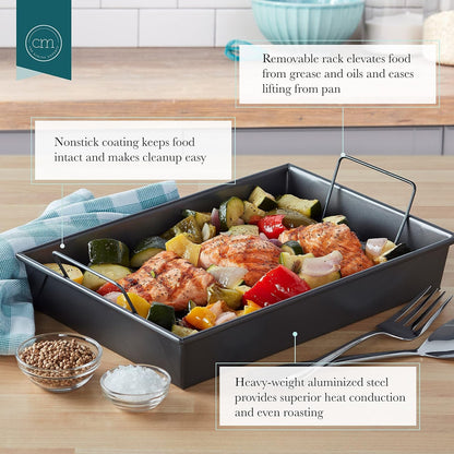 Professional Non-Stick Roast Pan with Non-Stick Rack, 13-Inch-By-9-Inch4