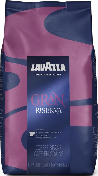 Lavazza Gran Riserva Whole Bean Coffee Blend, Dark Espresso Roast, 2.2LB Bag Authentic Italian1