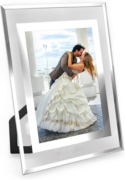 5X7 Picture Frames - Glass Photo Frame for Tabletop/Desktop Display, Horizontal/Vertical Orientation, Silver Finish1