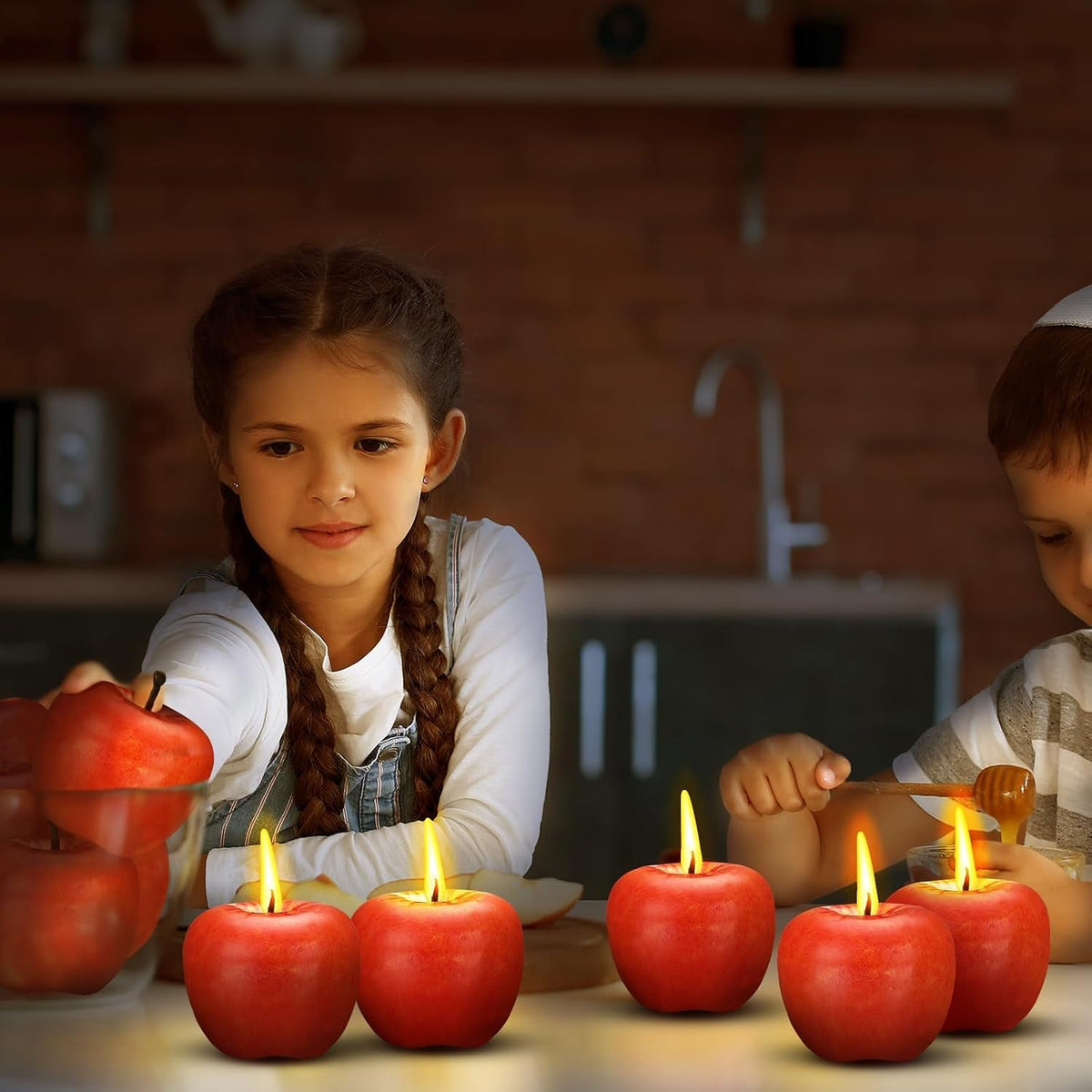 12pcs-rosh-hashanah-apple-candle-jewish-new-year-red