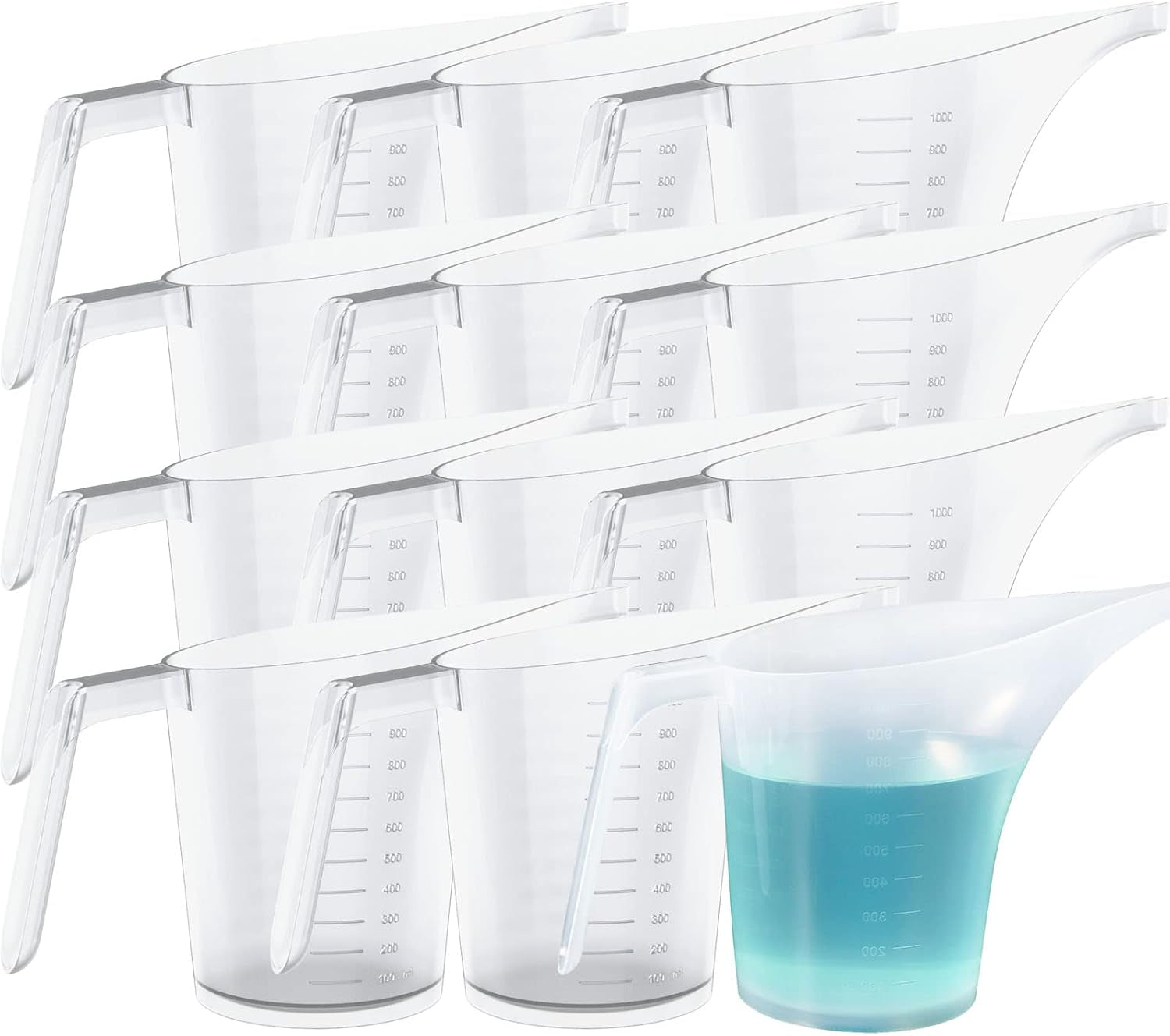12-pack-measuring-funnel-pitcher-33oz-easy-pour-measuring-cup-with-long-spout-for-soap-cakes-making-filling-muffin-pans-bakeware-molds-oils-fluids-1000ml