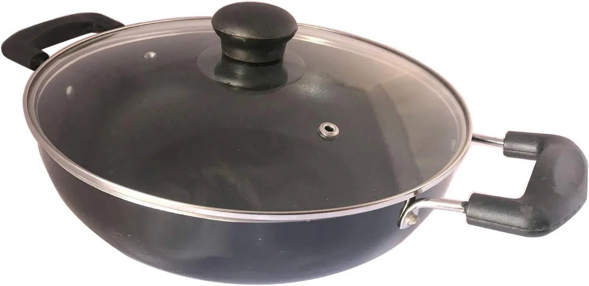 kadai-with-glass-lid-all-purpose-pan-nonstick-coating-kadhai-deep-stir-fry-for-gas-and-induction-cooktop-aluminium-skillet-wok-3mm-2-2-ltr-diameter-9-5-inch