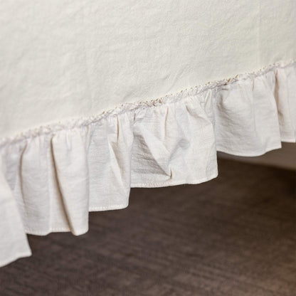 Retro Farmhouse Ruffle Tablecloth Cotton Flounces Trim Washable Table Cover Tablecloths for Rectangle Table Baby Shower Kitchen Party Wedding Decor, 52''X70''4