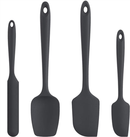 Silicone Spatula Set with 600 Degrees Fahrenheit Heat Resistant (Black)1