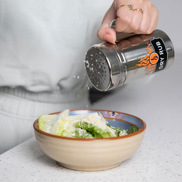 Stainless Steel Dry Rub Shaker with Lid, 13Oz Seasoning Dispenser4