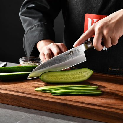 Chef Knife 7 Inch Kitchen Knife Razor Sharp Santoku Knife - 7Cr17Mov Japanese Chefs Knife, Gift for Her Him7