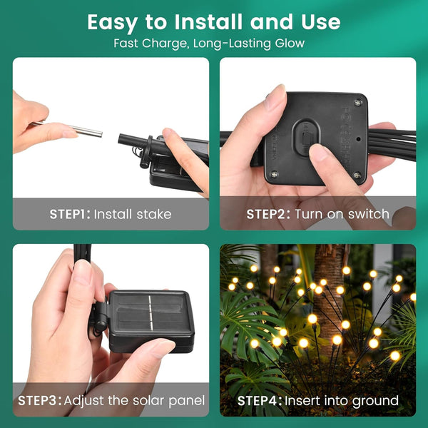 Solar Garden Lights, 2Pack 20LED Swaying Solar Lights Outdoor6