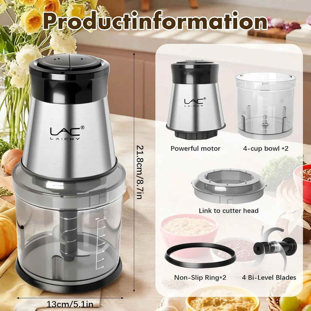 mini-small-food-processor-4-cup-meat-grinder-with-2-bowls-electric-food-chopper-powerful-motor-2-speed-4-blades-for-baby-food-meat-onion-vegetables