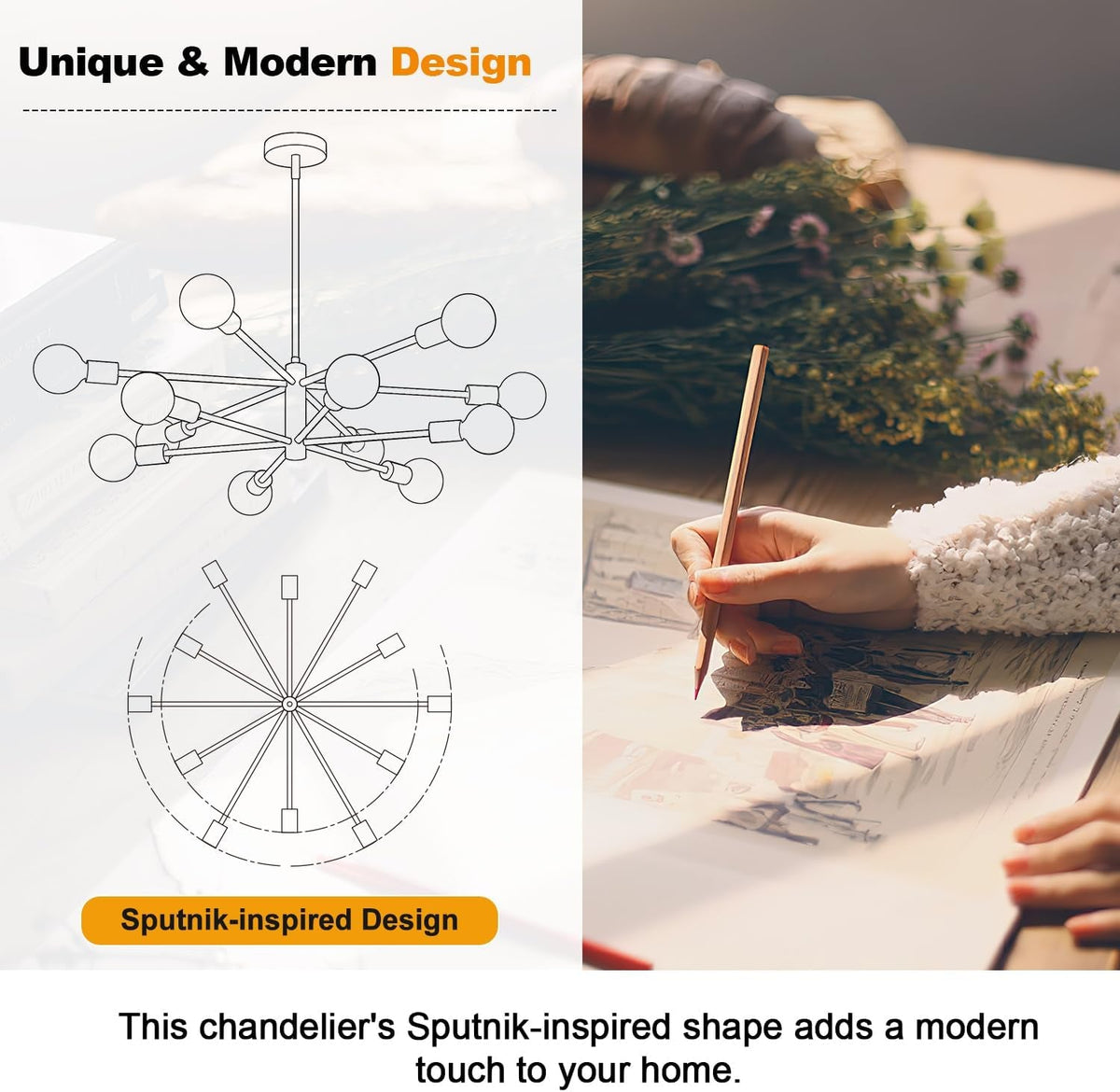 11-52-height-adjustable-modern-chandelier-ceiling-light-fixture-12-light-sputnik-chandeliers-matte-black-mid-century-chandelier-over-table-chandeliers-for-dining-room-living-bulbs-not-included