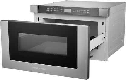 23.5 Inch Built-In Drawer Microwave Oven, 1.1 Cu. Ft., Touchscreen Control, Stainless Steel, Flat-Bed Design, Electric Drawer Open5