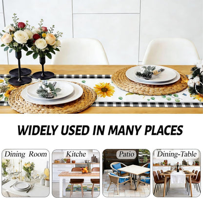 Sunflower Table Runner, Buffalo Floral Table Runners Decorations5