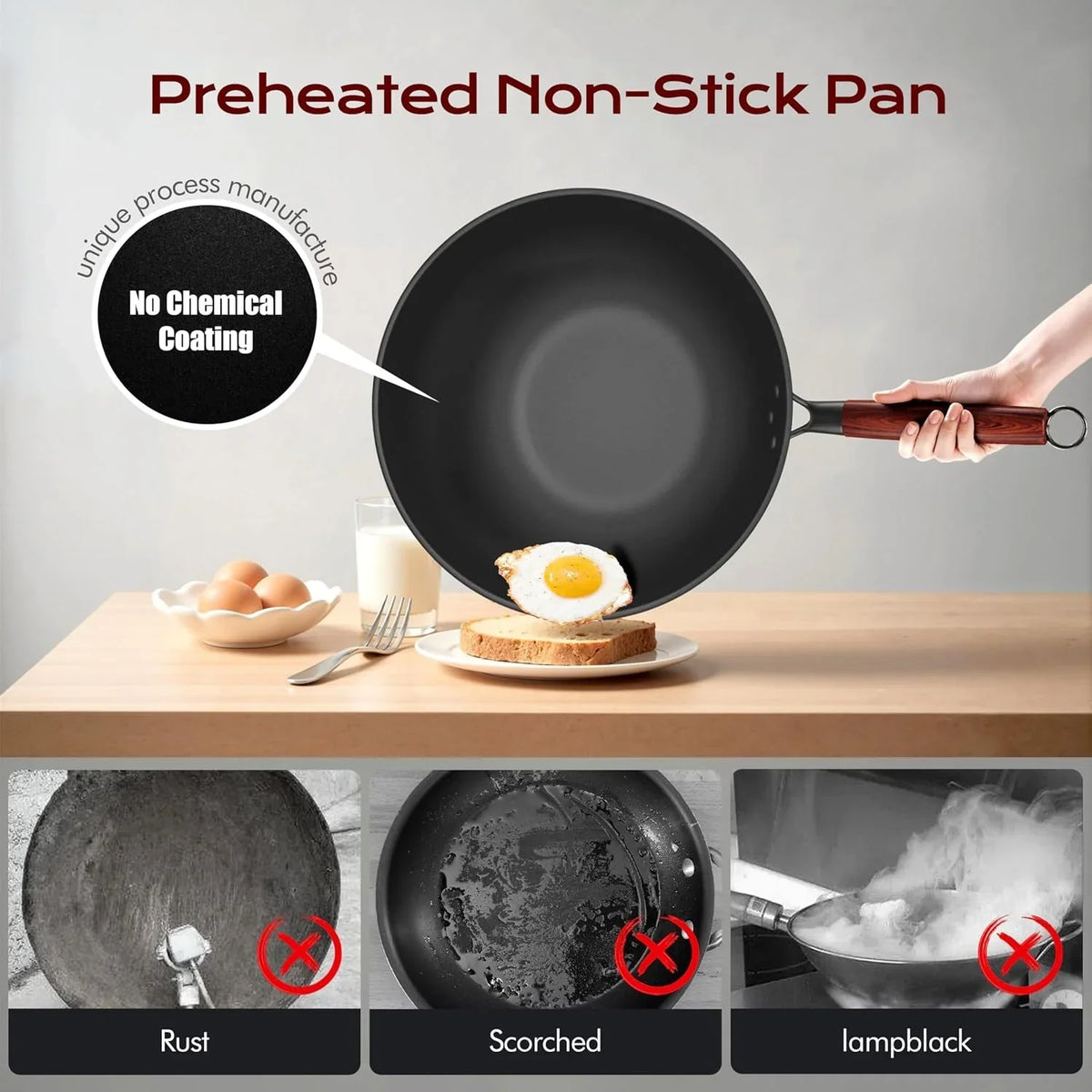 carbon-steel-wok-pan-natural-non-stick-woks-induction-wok-with-removable-wood-handle-glass-lid-spatula-for-all-stovetops-stir-fry-searing