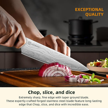 14 Pcs Kitchen Knife Set with Block, Ultra Sharp Knife Block Set | Japanese High Carbon Stainless Steel, Professional Chef Knife Set with Ergonomic Pakkawood Handle and Sharpener3