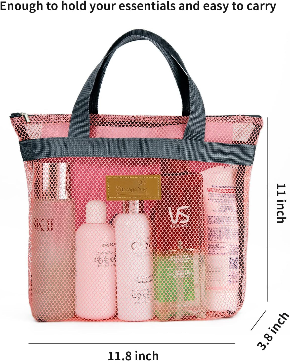 mesh-shower-caddy-bag-portable-hanging-toiletry-and-bath-organizer-with-zipper-for-travel-gym-camping-college-dorms-beach