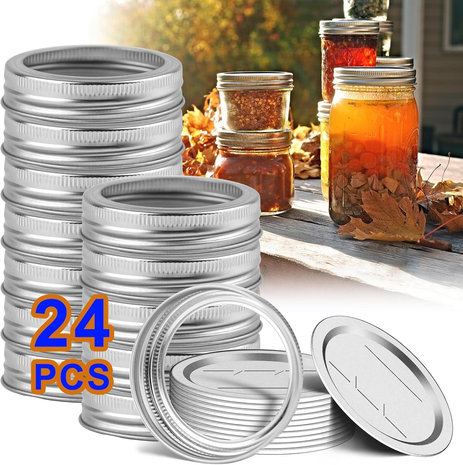 canning-jar-lids-with-rings-for-mason-regular-mouth-24pcs-regular-mouth-kerr-ball-jars-lids-with-rings-good-sealing-performance-food-grade-material-kerr-mason-jars-for-canning-food-fruits-diy-jam