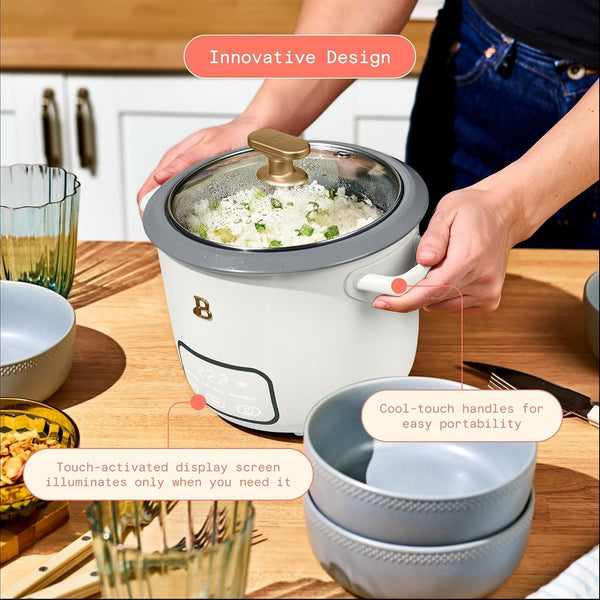 Small Digital Rice Cooker 6 Cup - Programmable Rice Maker with Glass Lid, Cute Mini Glass Rice Cooker & Food Steamer, Non Toxic Ceramic Inner Pot for Brown Rice (White Icing)5