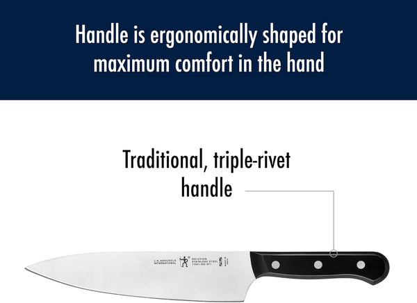 Henckels Solution 3-Pc Starter Knife Set, Razor-Sharp, German Engineered | Informed by 100+ Years of Mastery. Dishwasher Safe, Ergonomic Handles, Durable Single Piece Stamped Blade Construction.5