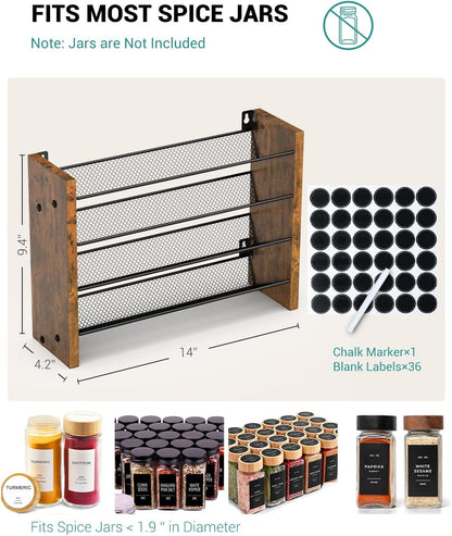 Spice Rack Organizer for Cabinet, Seasoning Organizer Wall Mount Countertop2