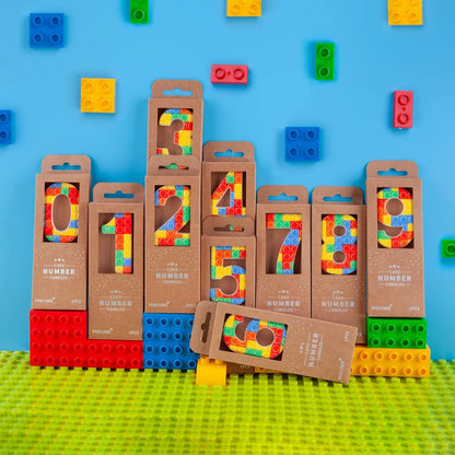 Number 7 Building Block Birthday Cake Candle, Numeral Birthday Candles4