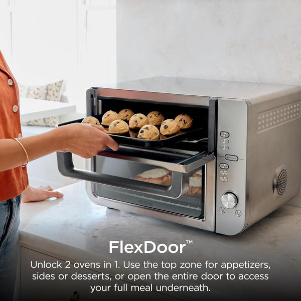 Ninja Double Stack XL Countertop Oven, 12-In-1, Stainless Steel, DCT601 | Dualzone, Smart Finish, Flavorseal, Fits 4.5 Lb Chicken & 6 Lbs Wings, Air Fry, Bake, Broil4
