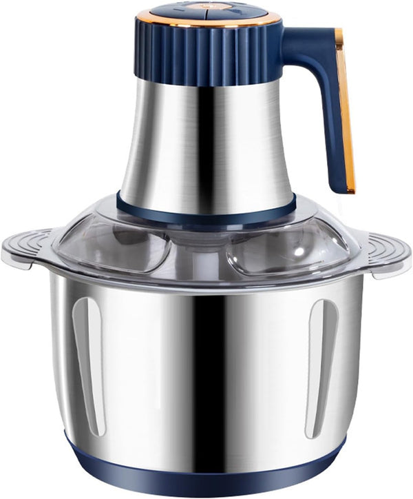 500W Electric Food Processor, 5L Stainless Steel Bowl, Large Capacity Multifunctional Chopper & Blender, Green for Home Kitchen Blue1
