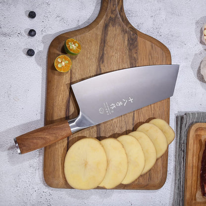Meat Cleaver Knife, 7.5-Inch Professional Stainless Steel Butcher Knife Chinese Cleaver for Kitchen Use Anti-Slip Wooden Handle9