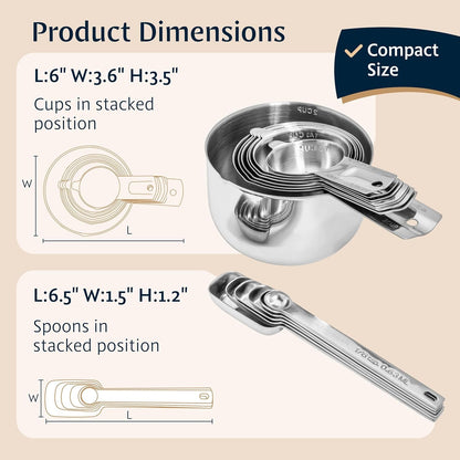 Stainless Steel Measuring Cups and Spoons Set (15 Piece Set)5