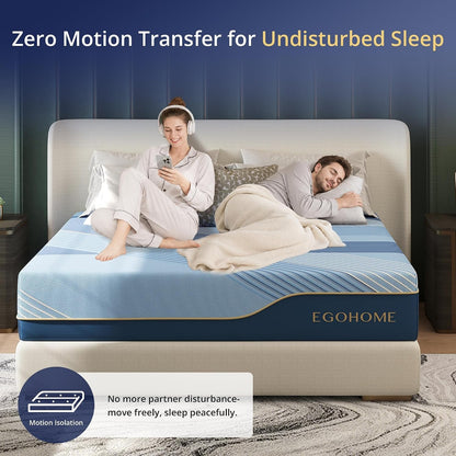EGOHOME Queen Mattress Hybrid 12 Inch, Cooling Memory Foam Medium Firm8
