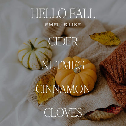 Hello Fall Candle, 9Oz Amber Jar, Autumn Scents for Home2