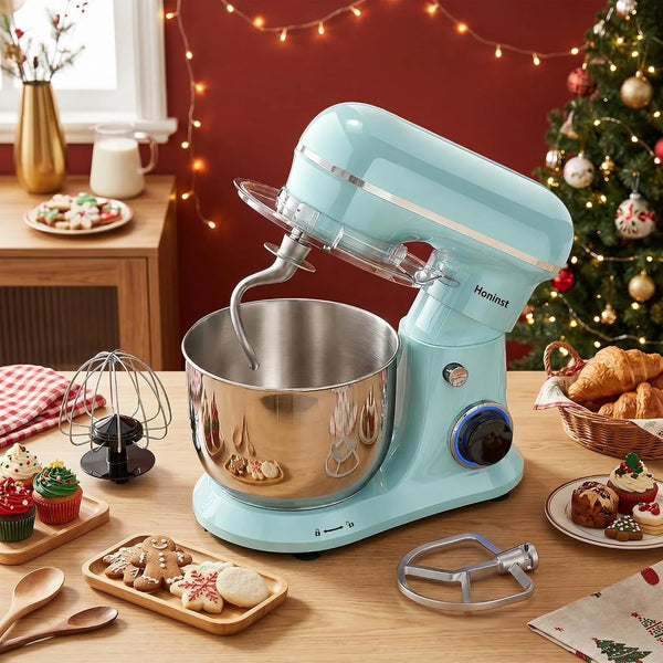 4QT Electric Stand Mixer, 10-Speed Tilt-Head Compact Kitchen Mixer | Multiple Stylish Colors | Food Mixer with Dough Hook & Beater & Whisk | for Cake & Bread | Dishwasher-Safe | Blue7
