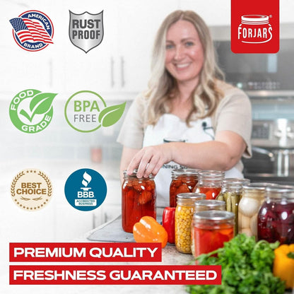 '- Wide Mouth Canning Lids, 100-Pack – Create Airtight Seals on Mason Jars to Preserve Food for Meal Prep & Emergency Food Storage – 3.4 In. Metal Lids with Silicone Seals – Canning Supplies5