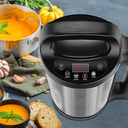 1.6L Soup Maker Machine, Stainless Steel Programmable Soup Maker with Smooth & Chunky Settings, Anti-Dry Burn, Overfill Sensors, Self-Cleaning Mode for Quick Soups, Baby Food, Home Use Black9