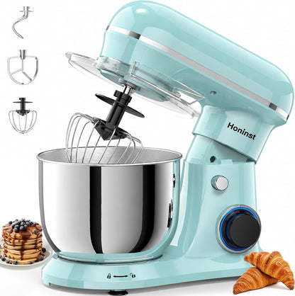 4QT Electric Stand Mixer, 10-Speed Tilt-Head Compact Kitchen Mixer | Multiple Stylish Colors | Food Mixer with Dough Hook & Beater & Whisk | for Cake & Bread | Dishwasher-Safe | Blue1