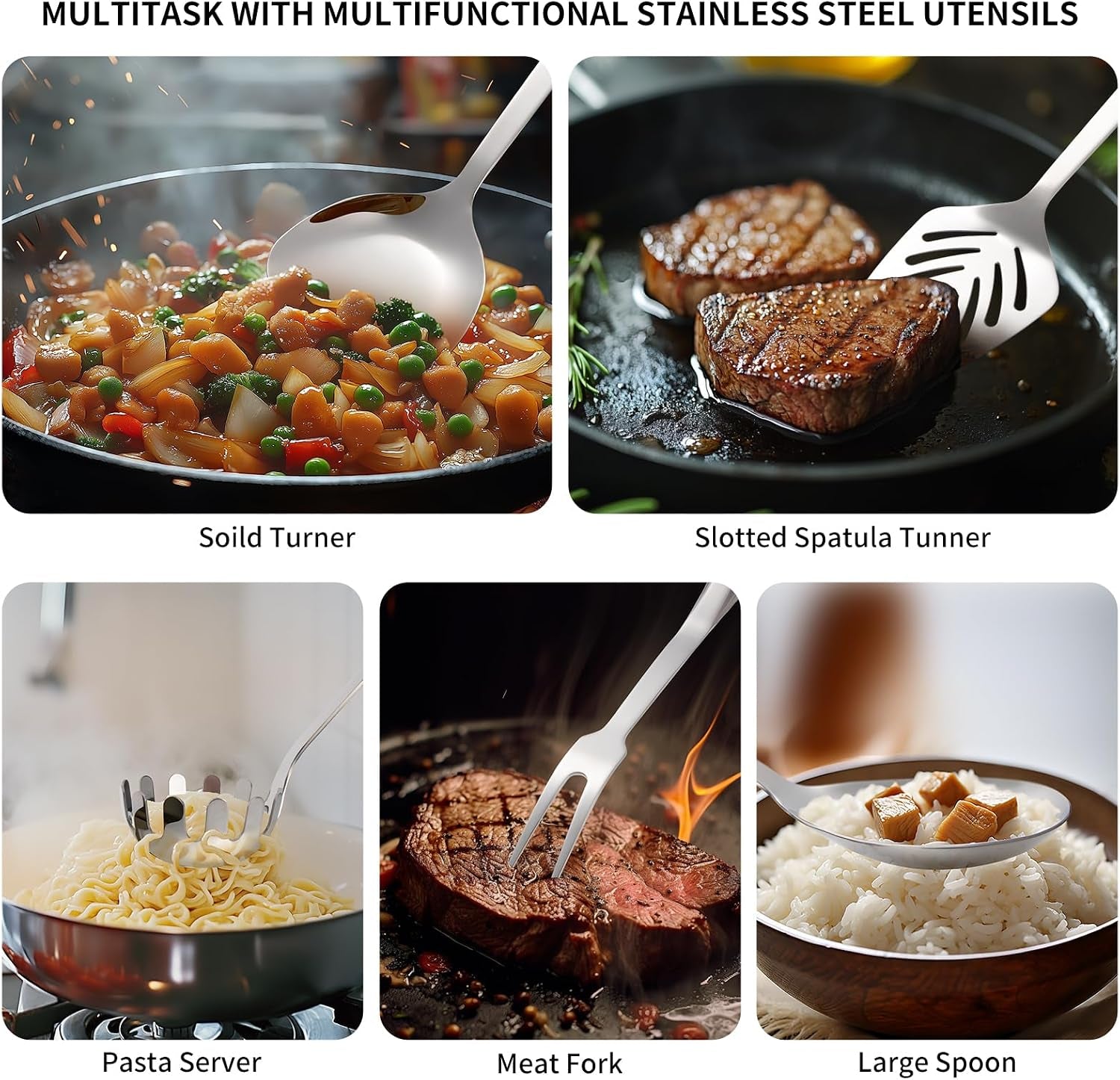 304-stainless-steel-kitchen-utensil-set-9pcs-cooking-utensils-metal-kitchen-utensil-spatula-sets-cookware-high-temperature-resistance-kitchen-tool-set-for-hanging-dishwasher-safe-silver